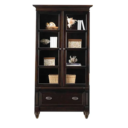 Closed 4 Shelf Bookcase and Drawer